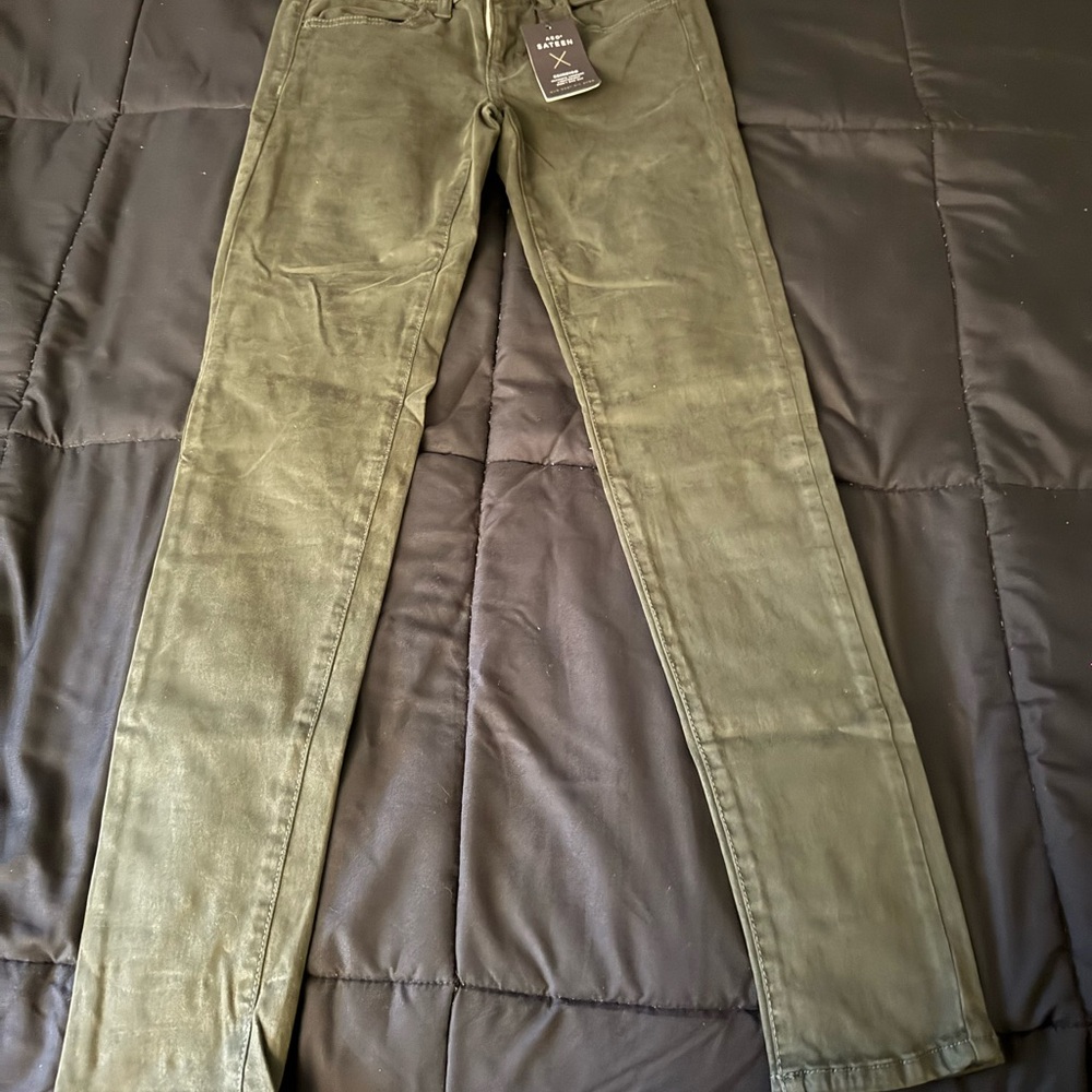 American Eagle Outfitters Olive Green Sateen Pants